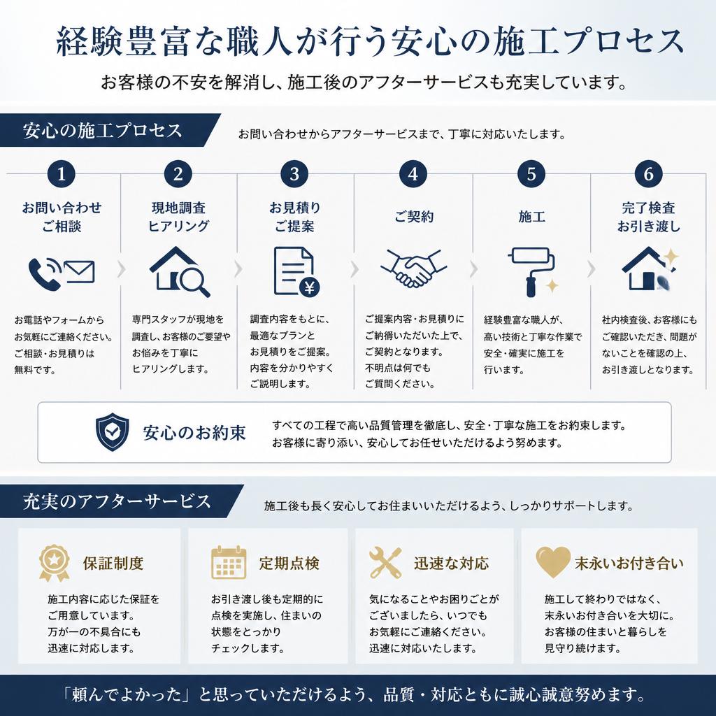 施工プロセスと安心サポート
