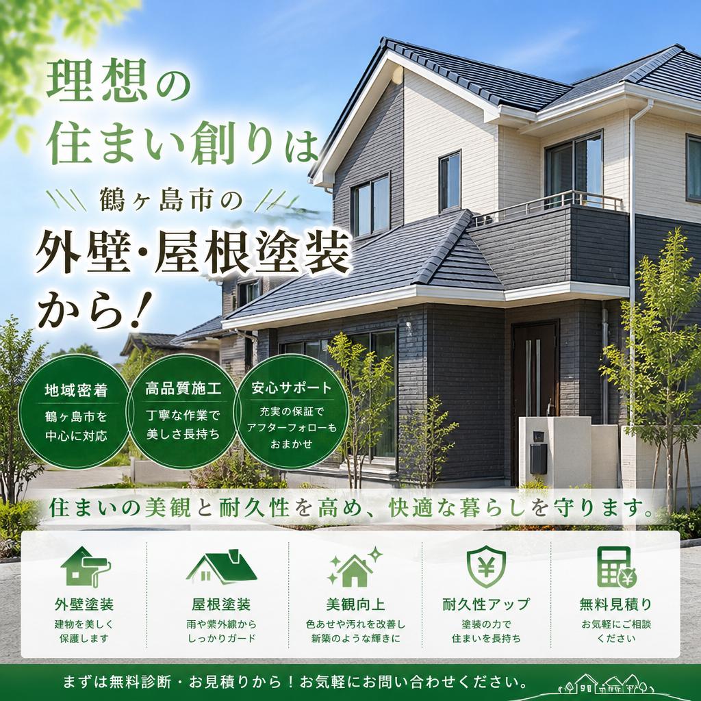 理想の住まい創りは鶴ヶ島市の外壁・屋根塗装から!