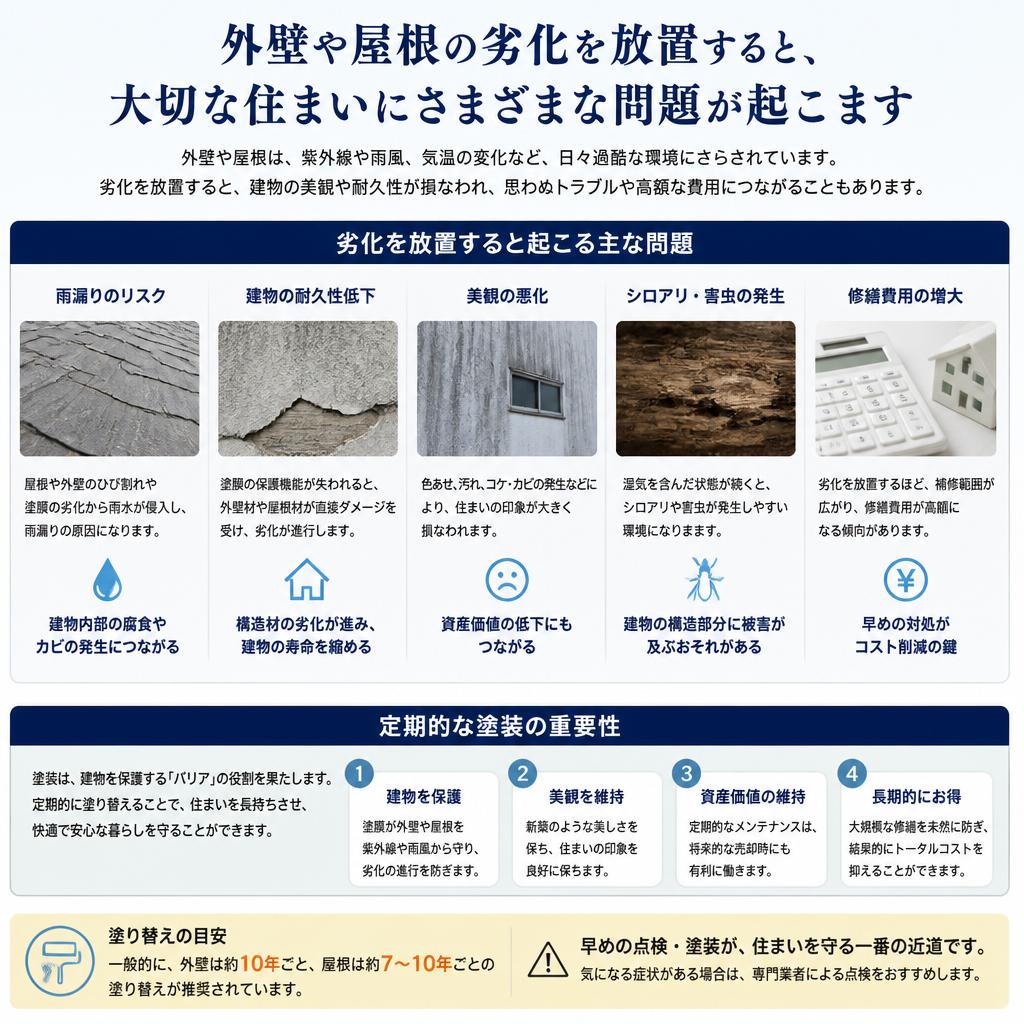 外壁・屋根塗装の必要性