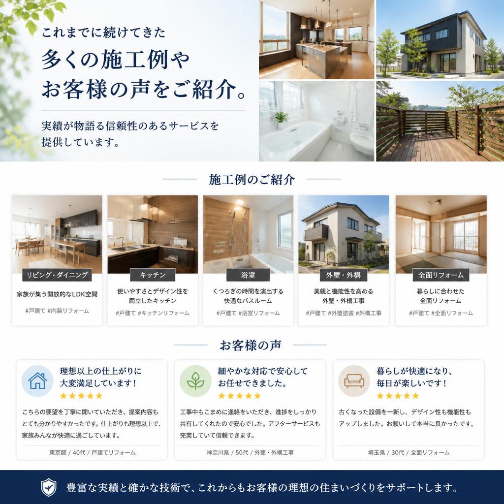 お客様の声と実績