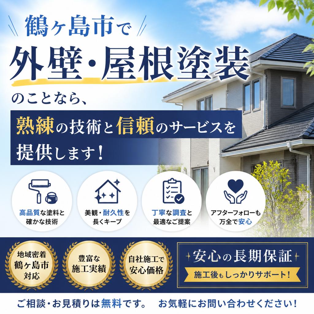 鶴ヶ島市で外壁・屋根塗装のことなら、熟練の技術と信頼のサービスを提供します！