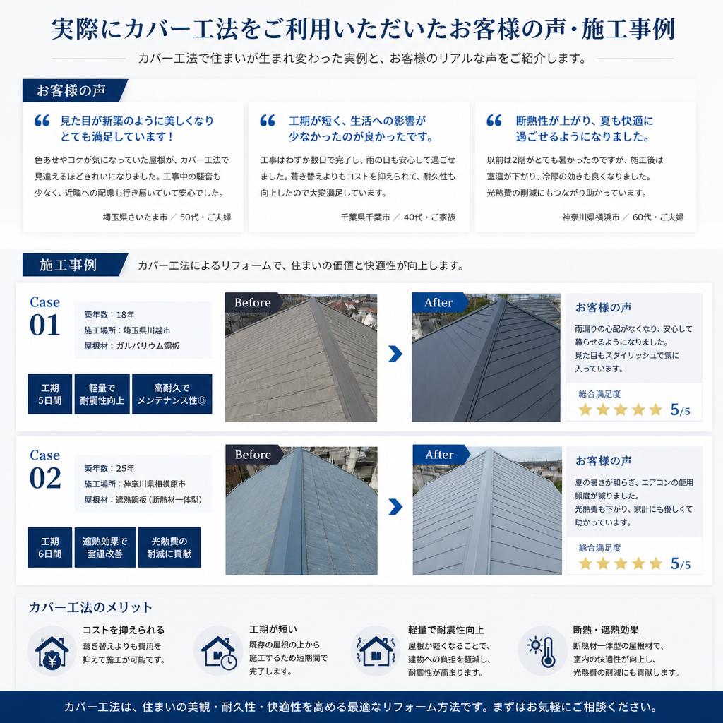 お客様の声と施工事例