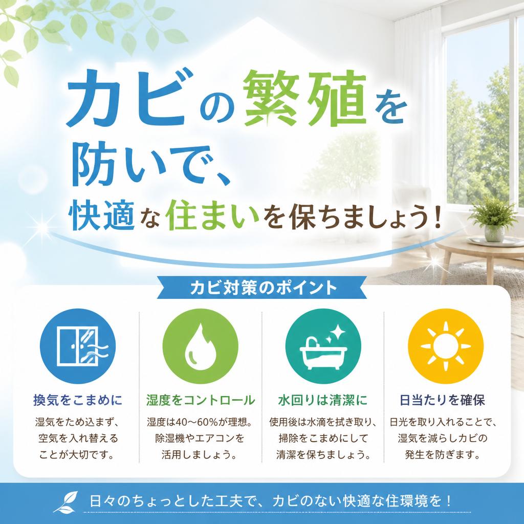 カビの繁殖を防いで、快適な住まいを保ちましょう！