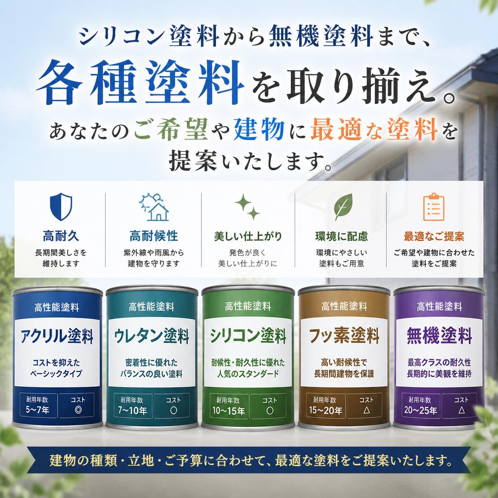 多彩な塗料の選択肢