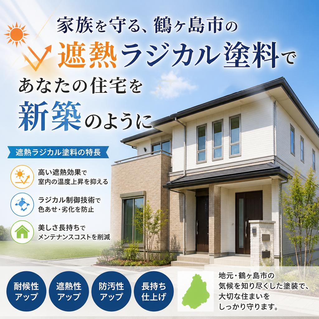 家族を守る、鶴ヶ島市の遮熱ラジカル塗料であなたの住宅を新築のように