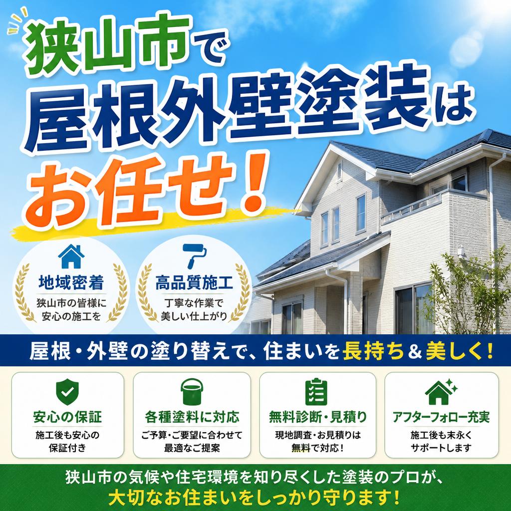 狭山市で屋根外壁塗装はお任せ！