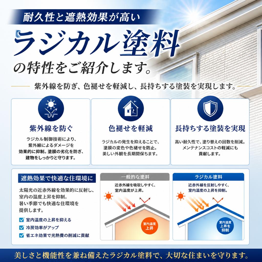 遮熱ラジカル塗料の特長