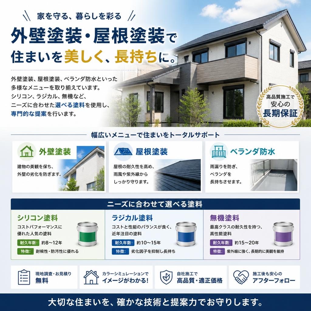 多彩な塗装メニュー