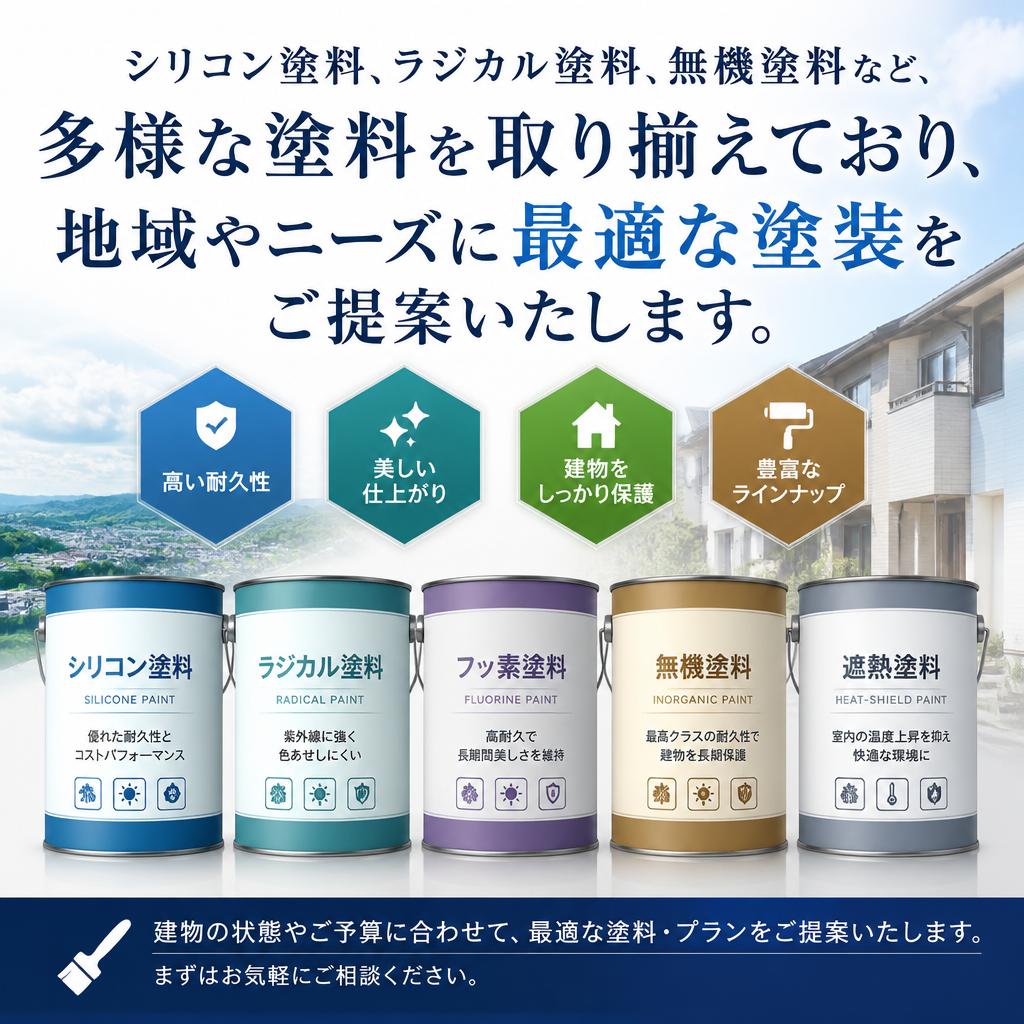 選べる豊富な塗料とその特徴