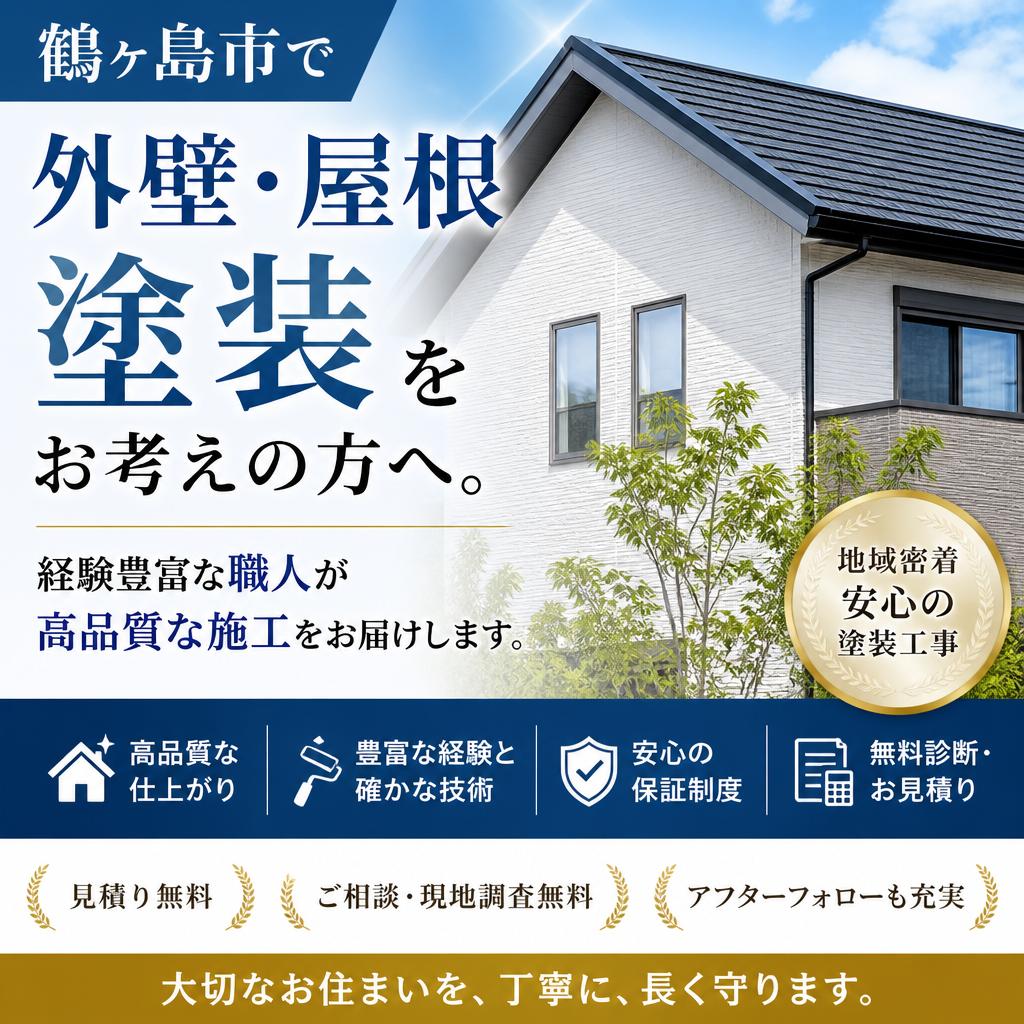 鶴ヶ島市で外壁・屋根塗装をお考えの方へ。経験豊富な職人が高品質な施工をお届けします。