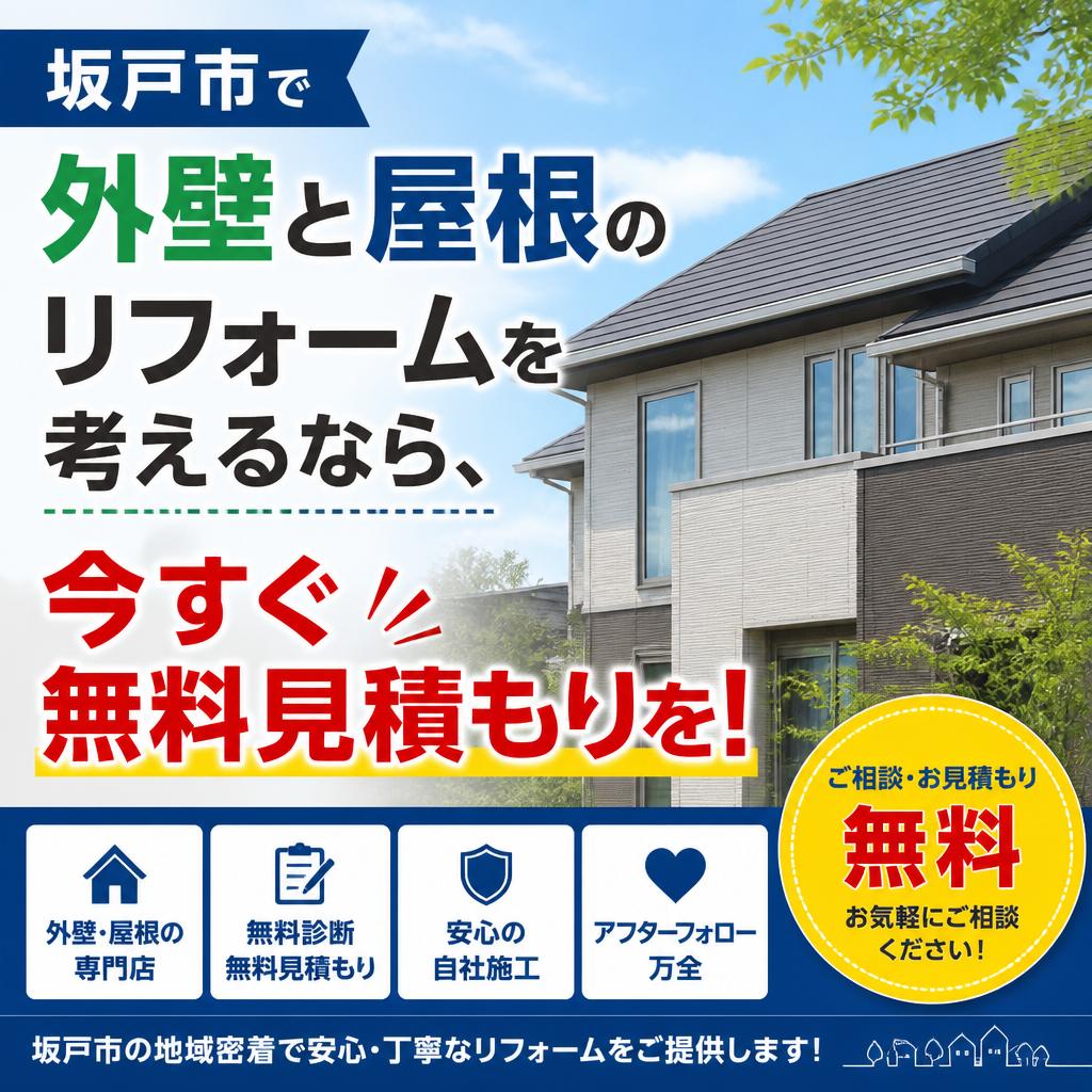 坂戸市で外壁と屋根のリフォームを考えるなら、今すぐ無料見積もりを！