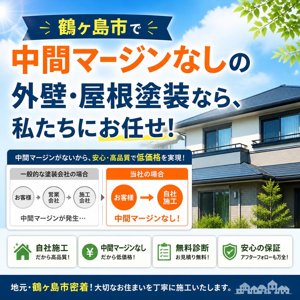 鶴ヶ島市で中間マージンなしの外壁・屋根塗装なら、私たちにお任せ！