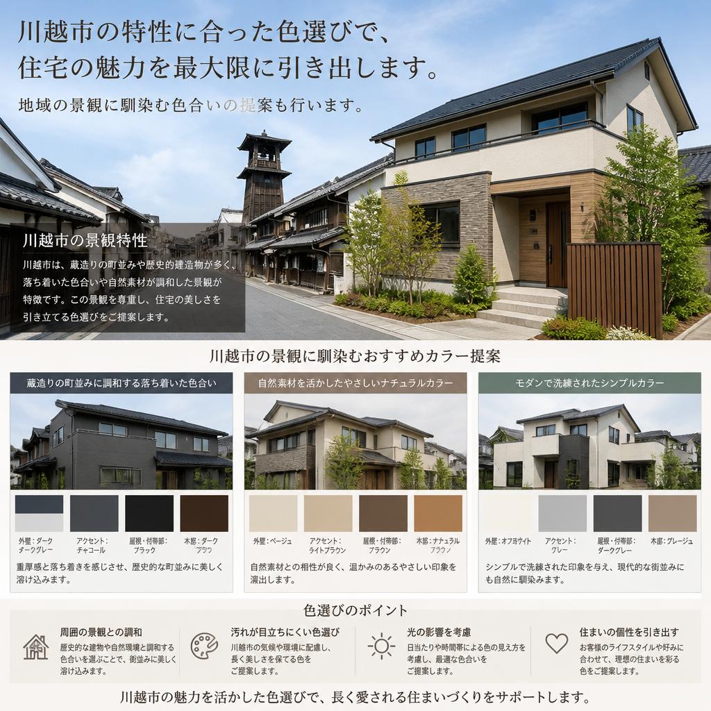 川越市の住宅特性と適したカラー