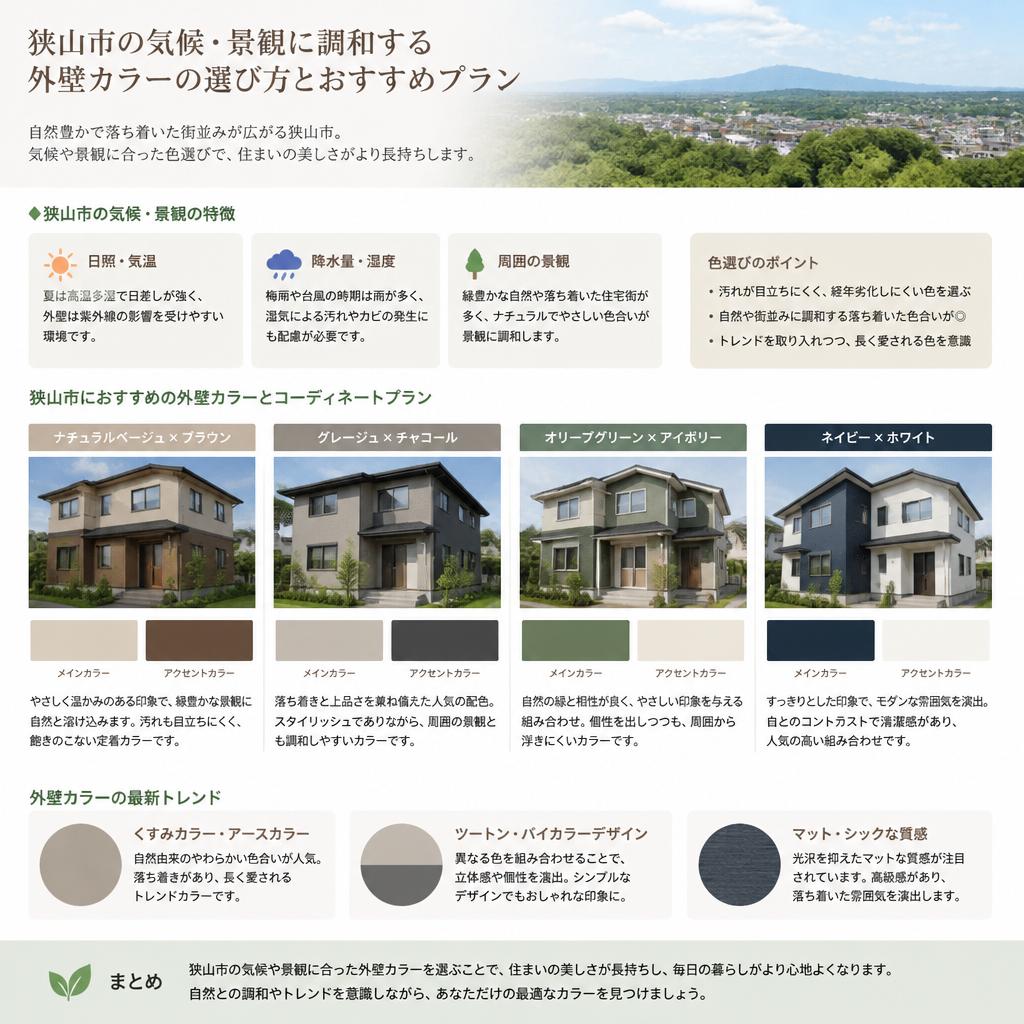 狭山市の気候とカラー選びのポイント