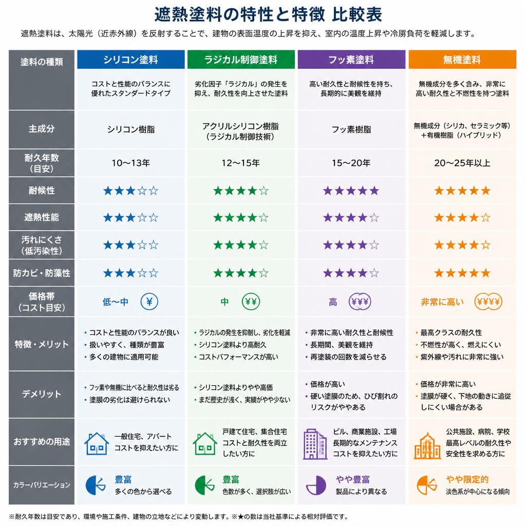 選ばれる遮熱塗料の種類