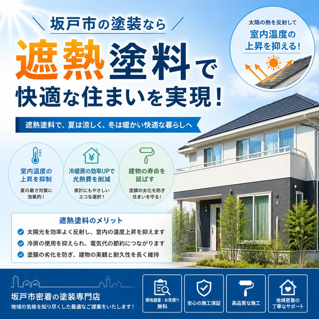 坂戸市の塗装なら遮熱塗料で快適な住まいを実現！