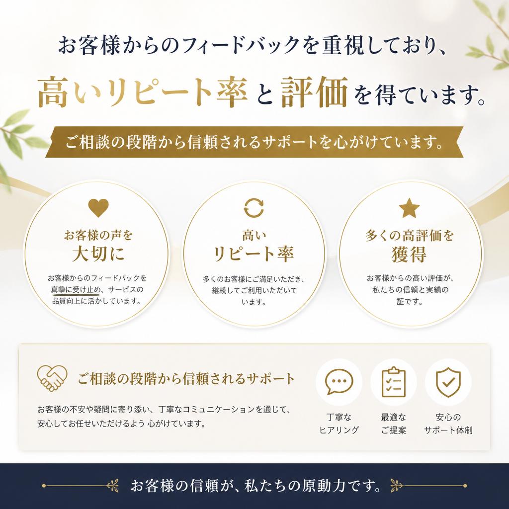 お客様の声を大切に