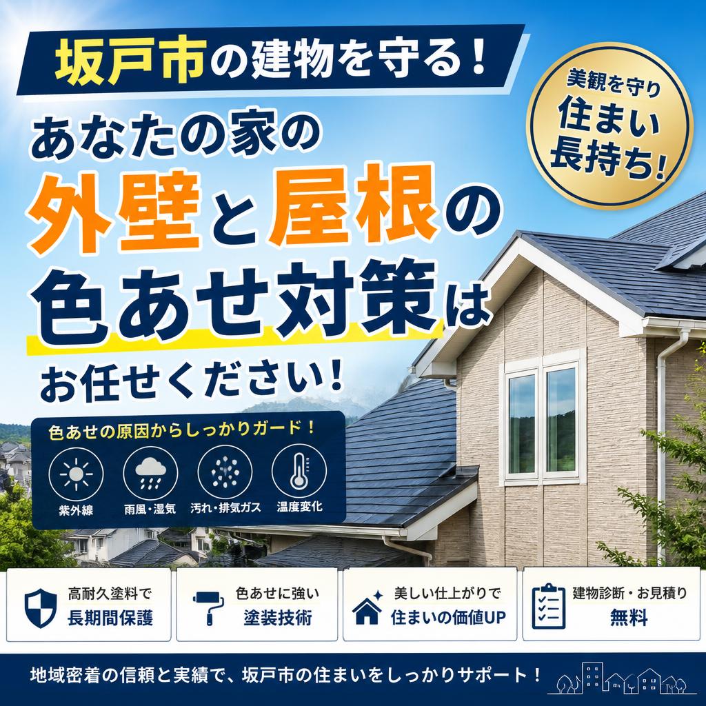 坂戸市の建物を守る！あなたの家の外壁と屋根の色あせ対策はお任せください！