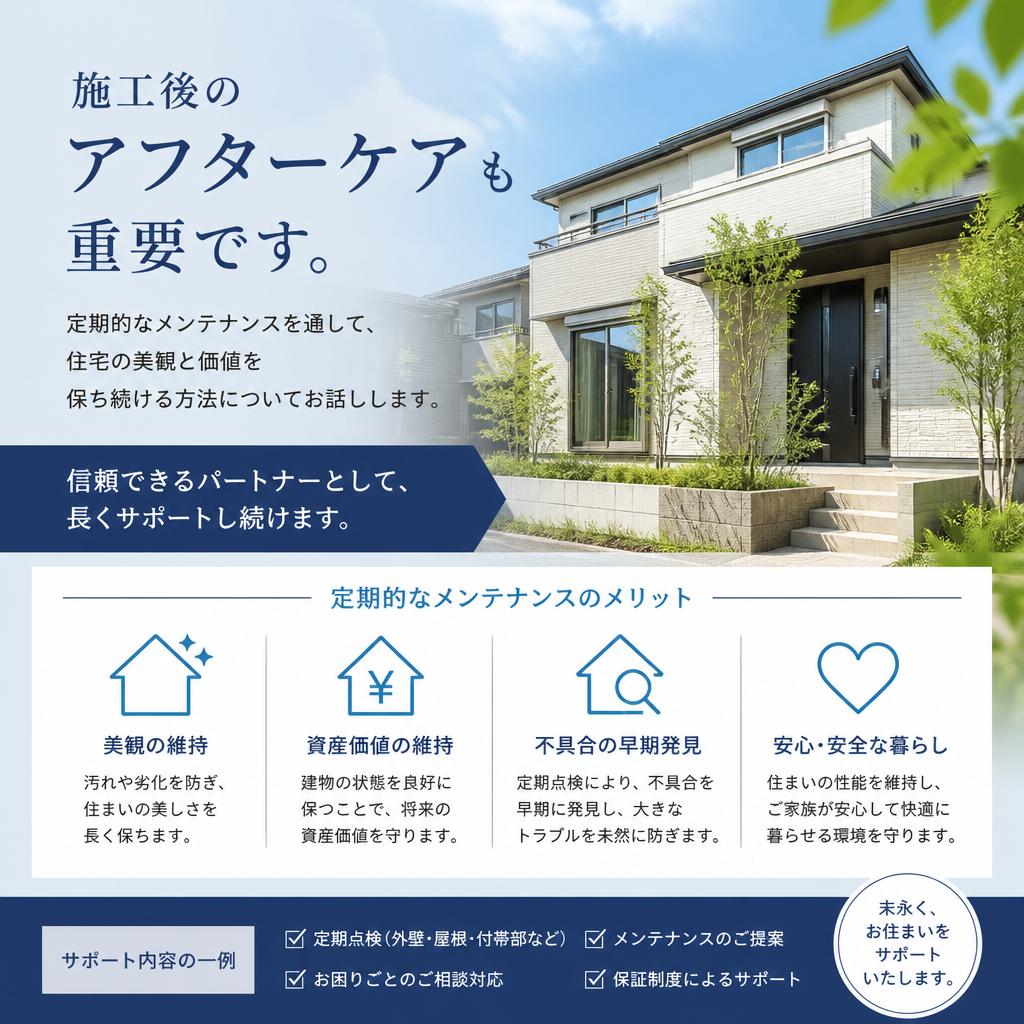 アフターケアで長持ちする家