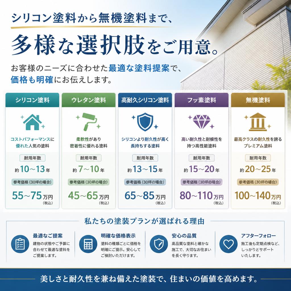 多彩な塗装メニュー