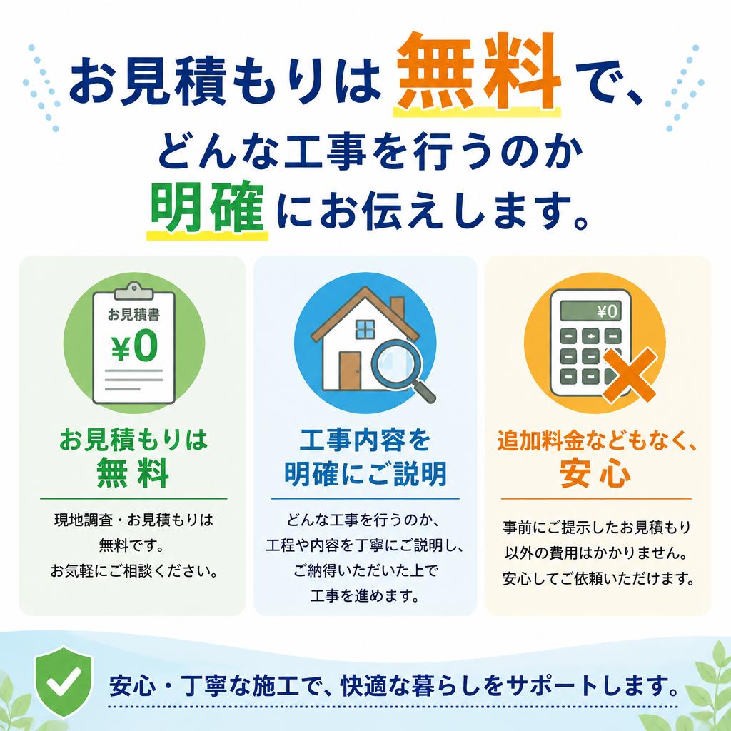 見積もりは無料！透明な料金体系