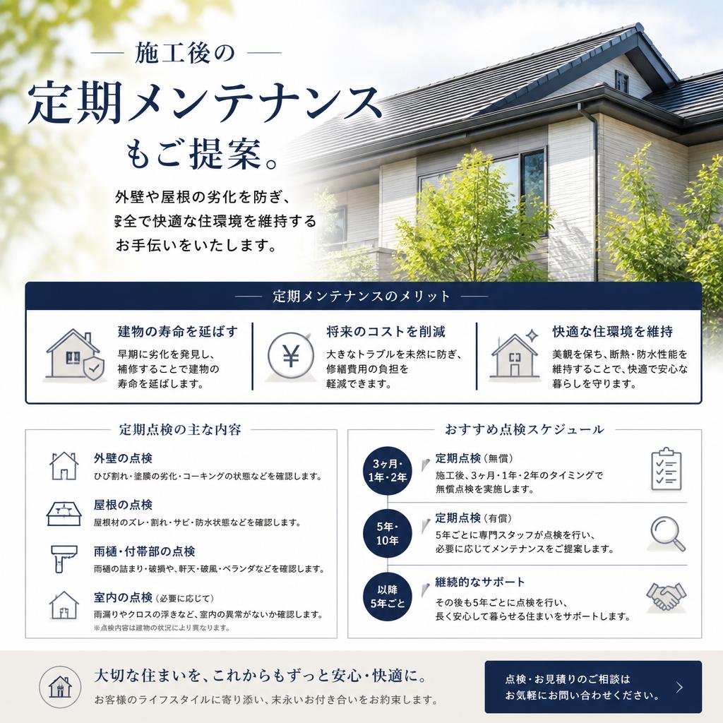 定期メンテナンスで安心を