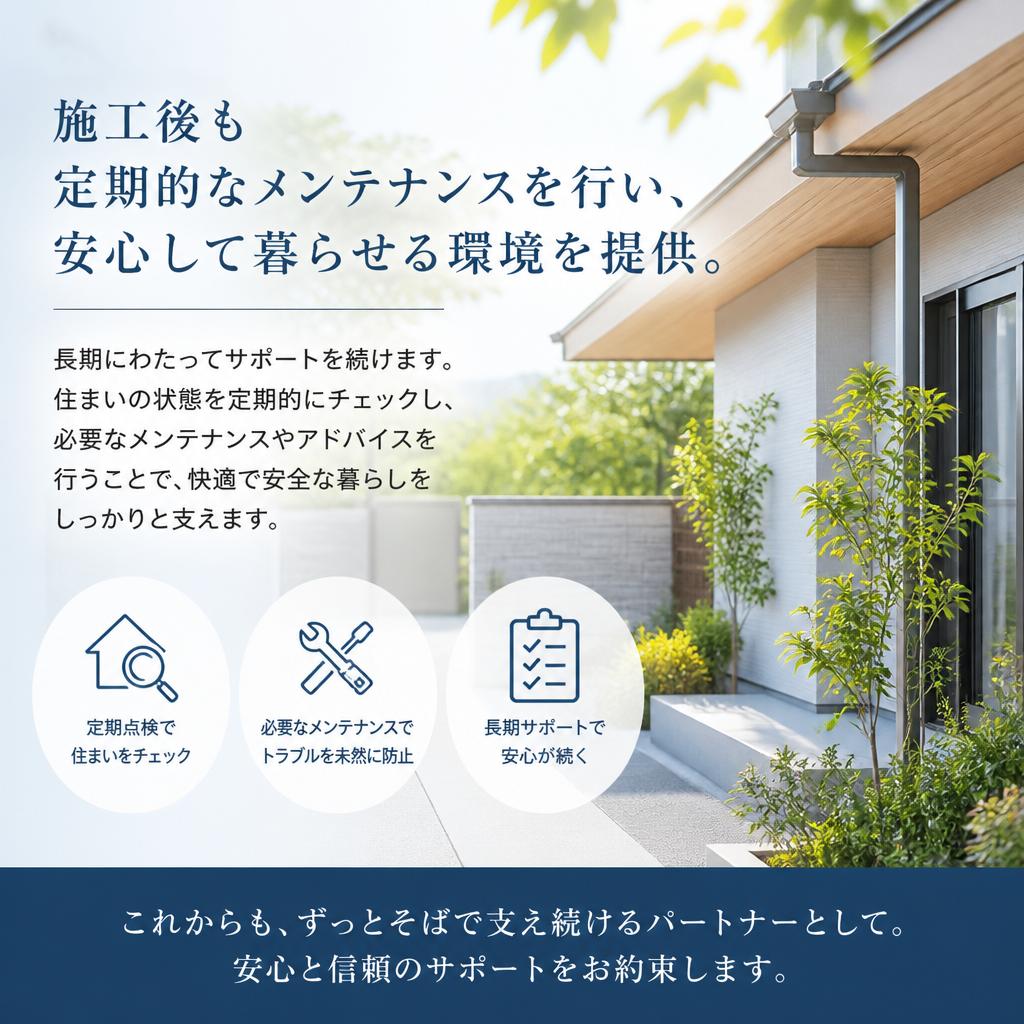 塗装後も続く安心のメンテナンス
