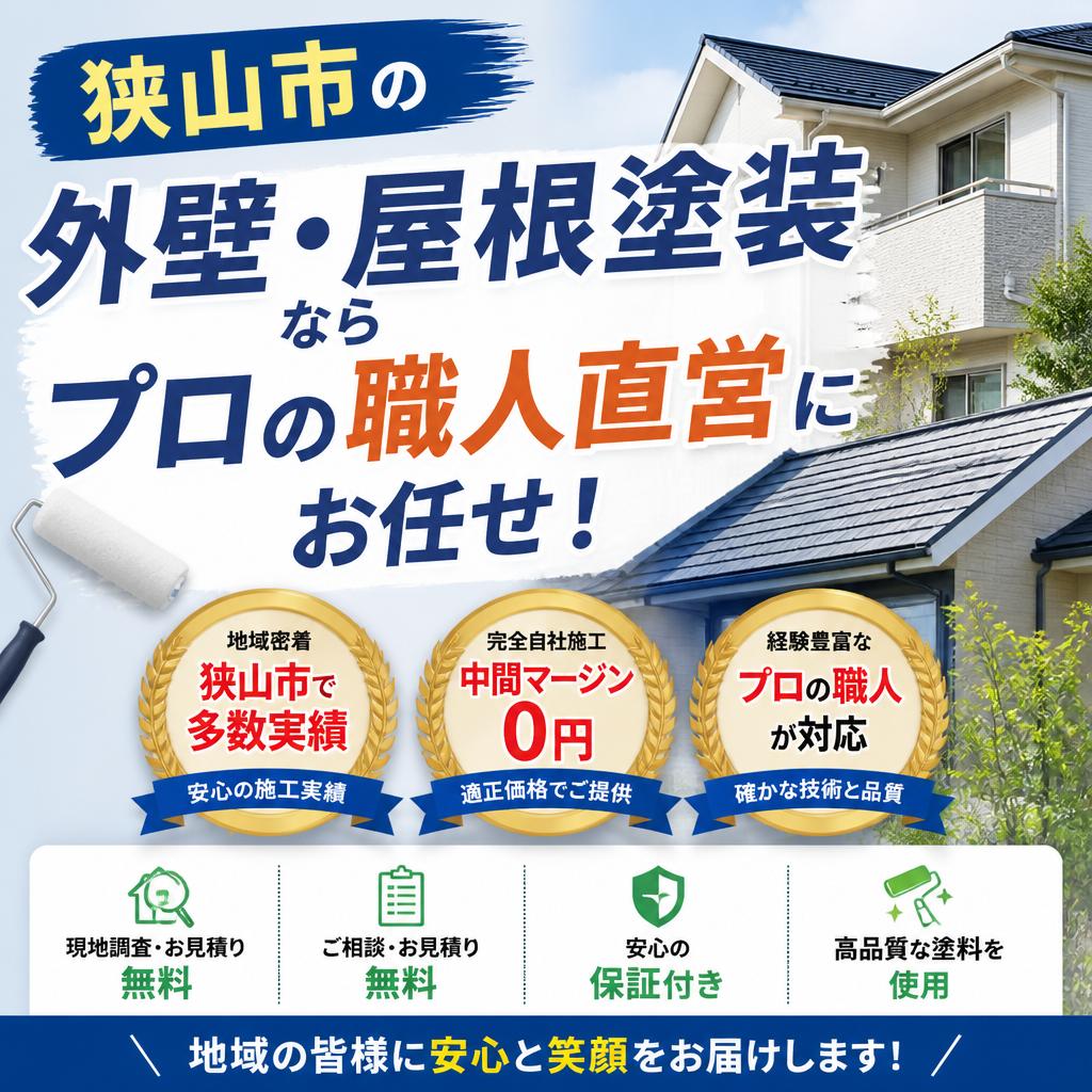 狭山市の外壁・屋根塗装ならプロの職人直営にお任せ！