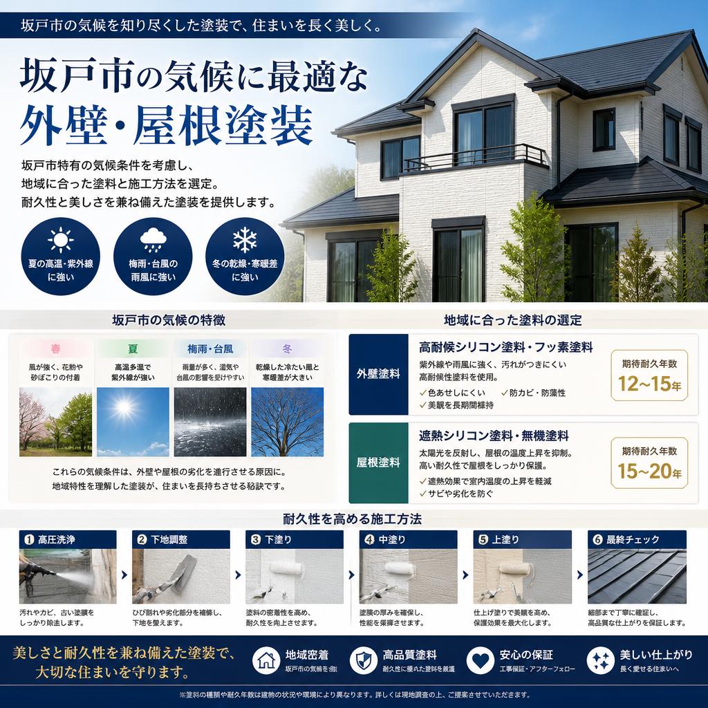 坂戸市の気候に最適な施工