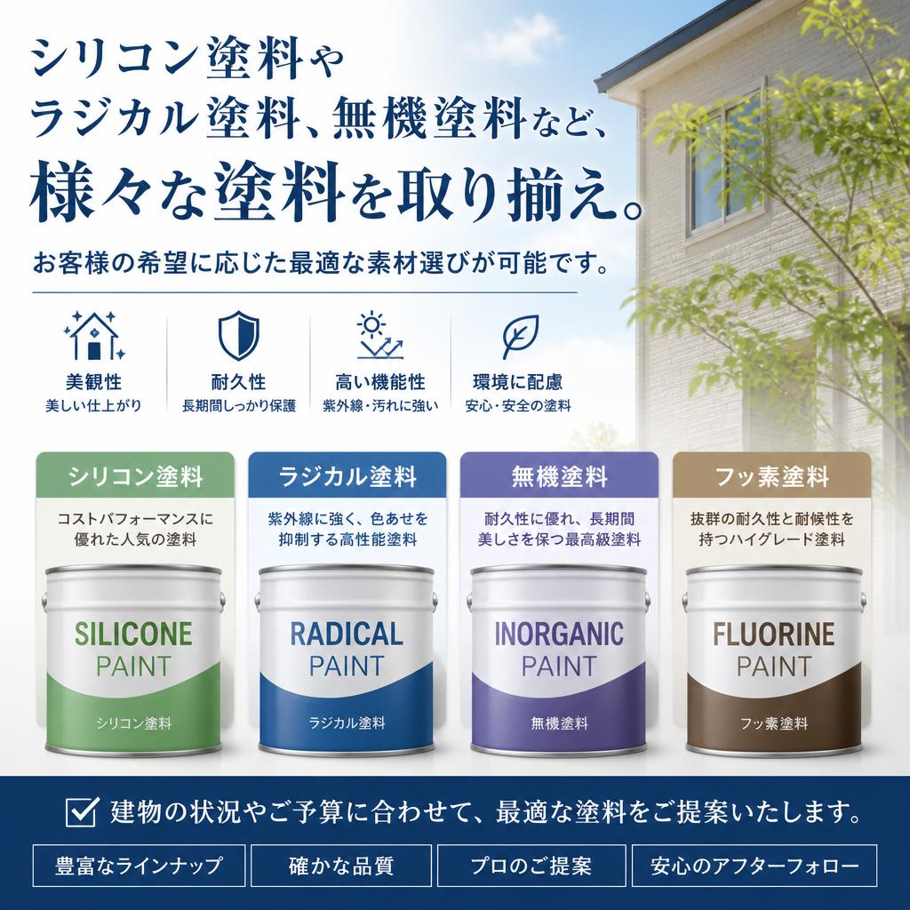 多様な塗料の選択肢