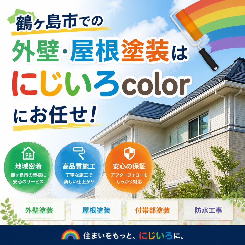 鶴ヶ島市での外壁・屋根塗装はにじいろcolorにお任せ！
