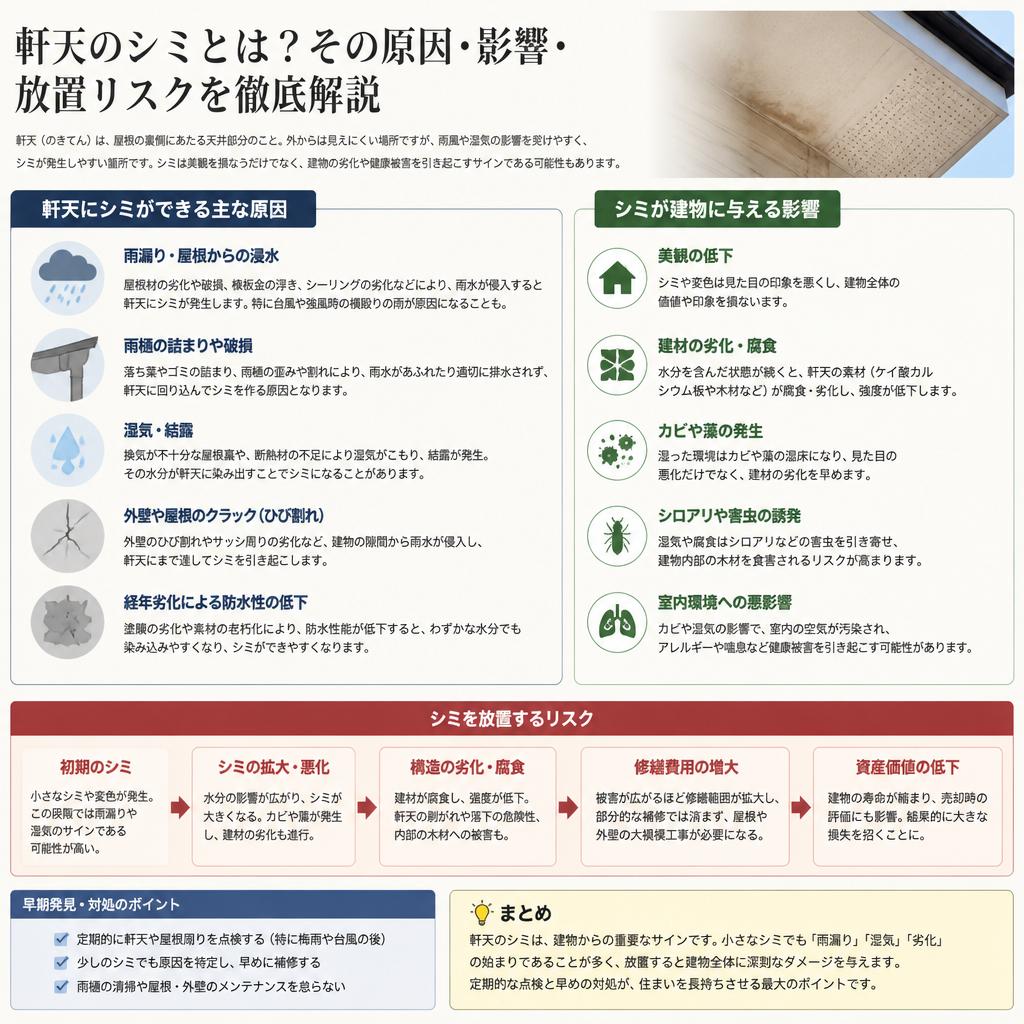 2. 軒天のシミの原因とは？