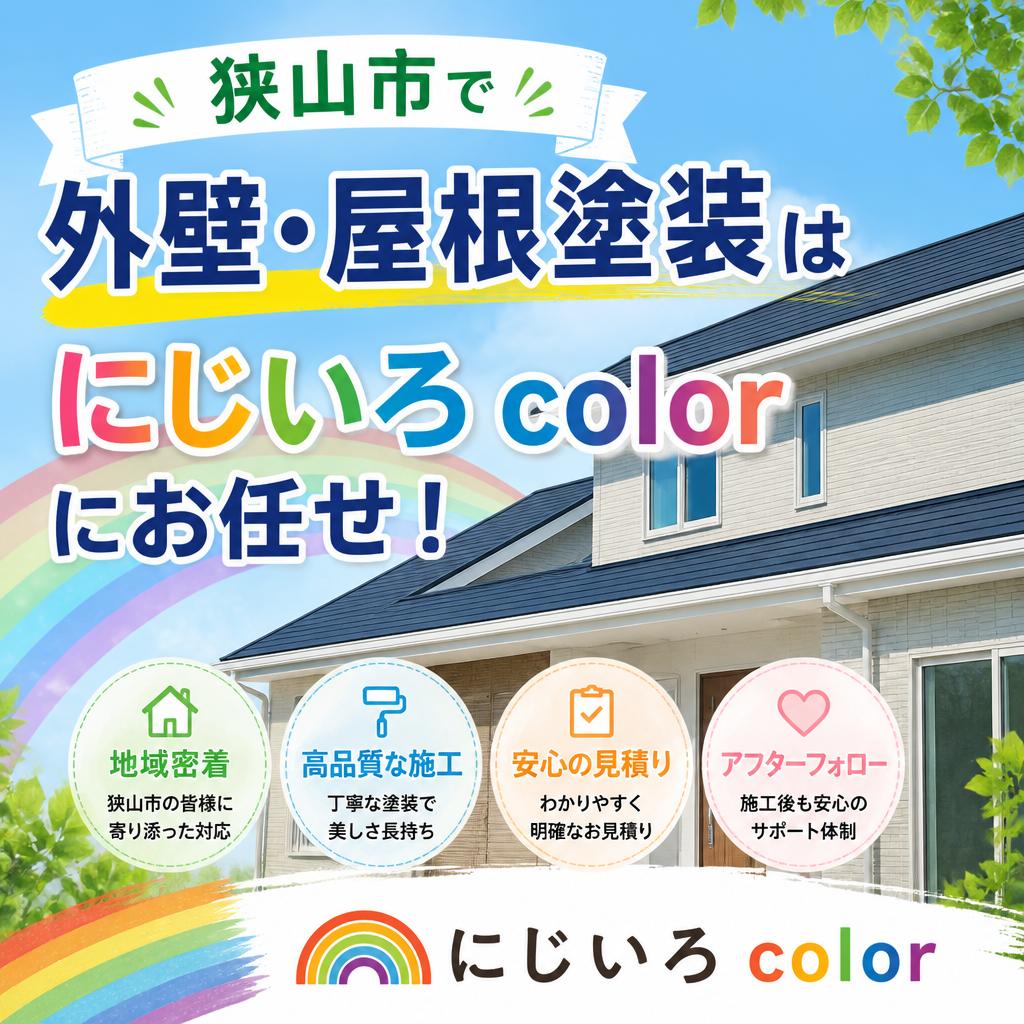 狭山市で外壁・屋根塗装はにじいろcolorにお任せ！