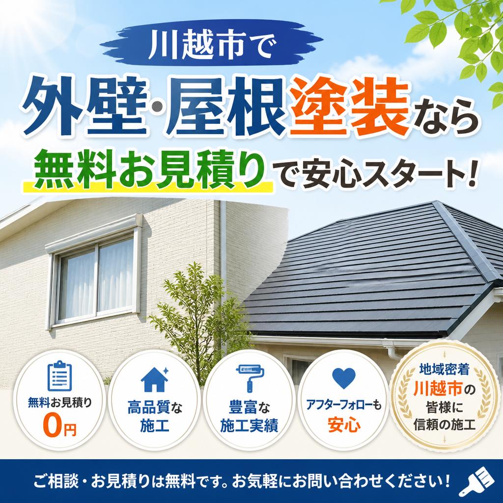 川越市で外壁・屋根塗装なら、無料お見積りで安心スタート！